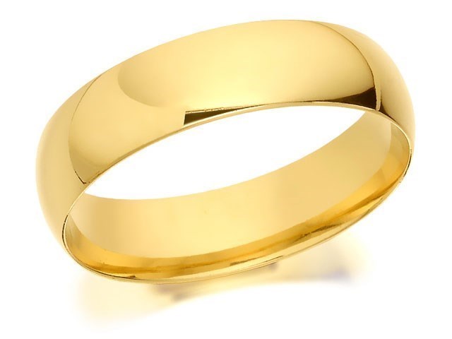 9ct Gold Extra Heavyweight Court Wedding Ring - 6mm - R5286