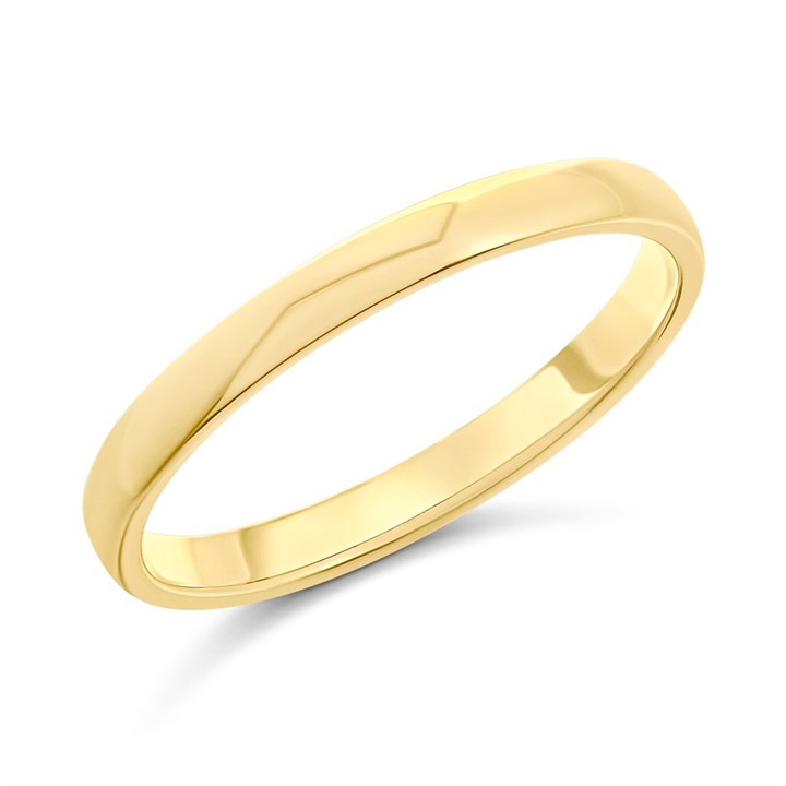 9ct Gold Heavyweight Court Wedding Ring - 2mm - R5292