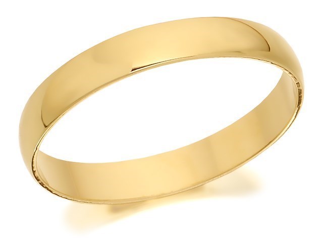 18ct Gold D Shaped Wedding Ring - 3mm - R56113