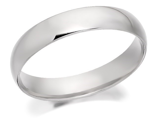 18ct White Gold Heavyweight Court Wedding Ring - 4mm - R56274