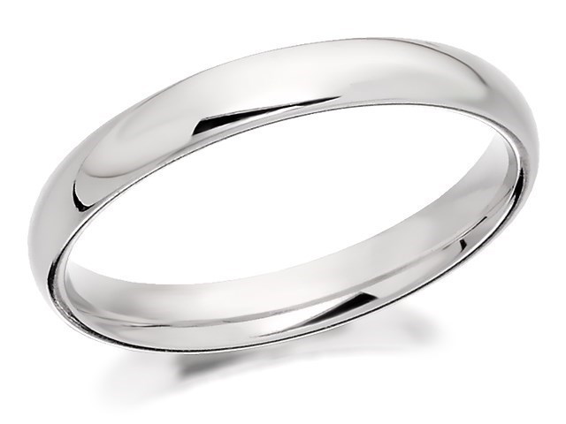 18ct White Gold Extra Heavyweight Court Wedding Ring - 3mm - R56283