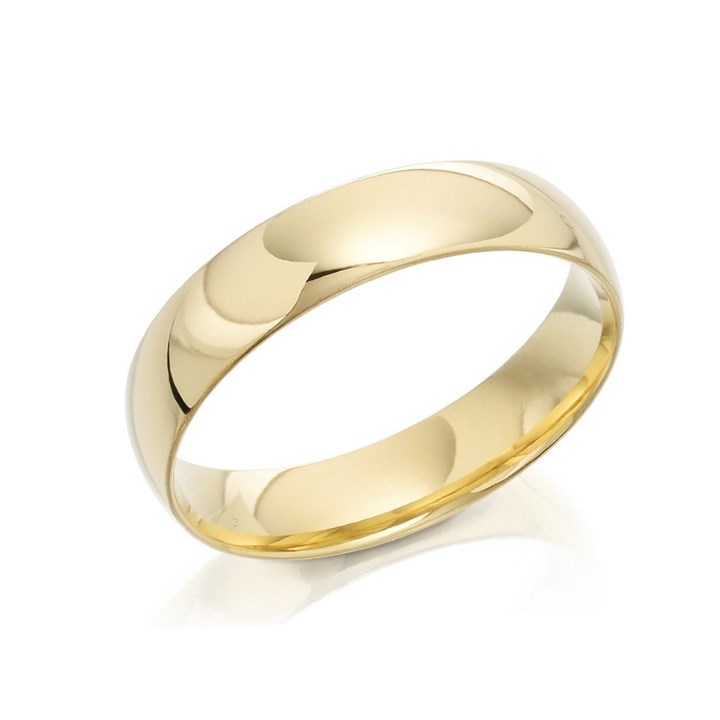 18ct Gold Court Wedding Ring - 5mm - R5655