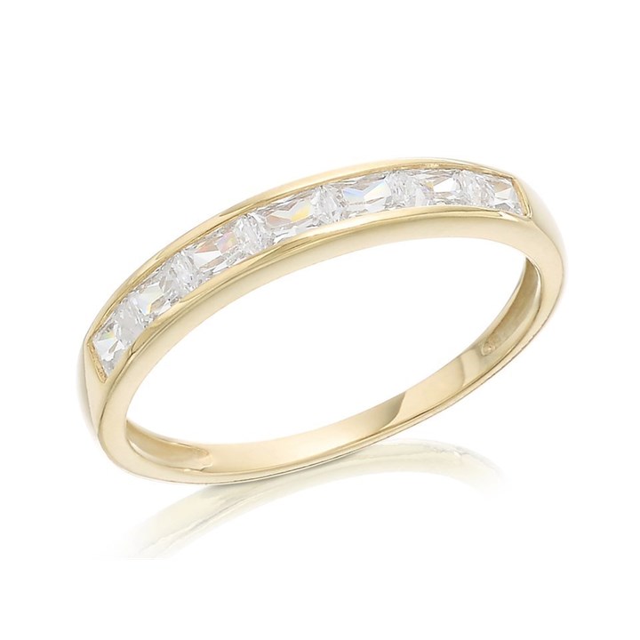 9ct Gold Cubic Zirconia Half Eternity Ring - EXCLUSIVE - R5941