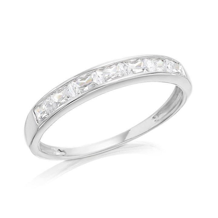 9ct White Gold Cubic Zirconia Half Eternity Ring - EXCLUSIVE - R5942