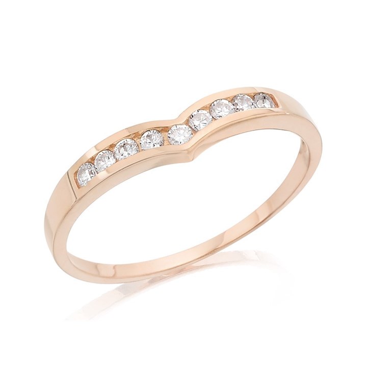 9ct Rose Gold Cubic Zirconia Wishbone Ring - EXCLUSIVE - R5944