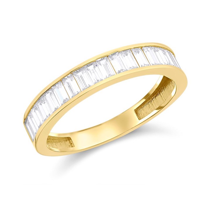 9ct Gold Cubic Zirconia Half Eternity Ring - R5975