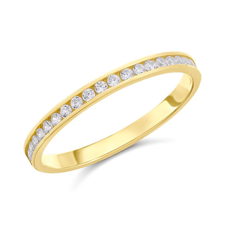 9ct Gold Cubic Zirconia Half Eternity Ring - R5984