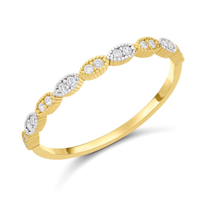 9ct Gold Two Colour Cubic Zirconia Ring - R6115