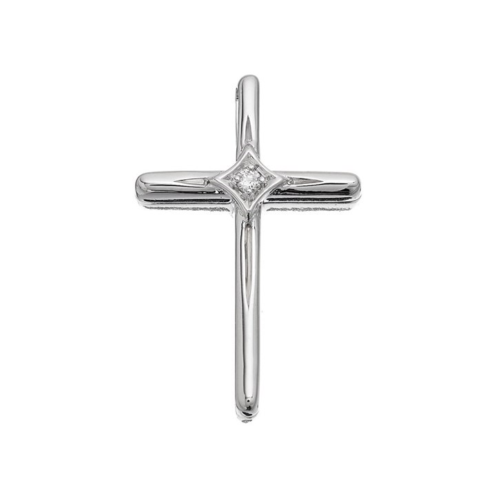 9ct White Gold Diamond Cross - EXCLUSIVE - R6337