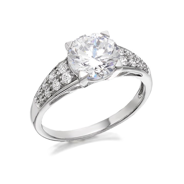 9ct White Gold Cubic Zirconia Ring - EXCLUSIVE - R6502