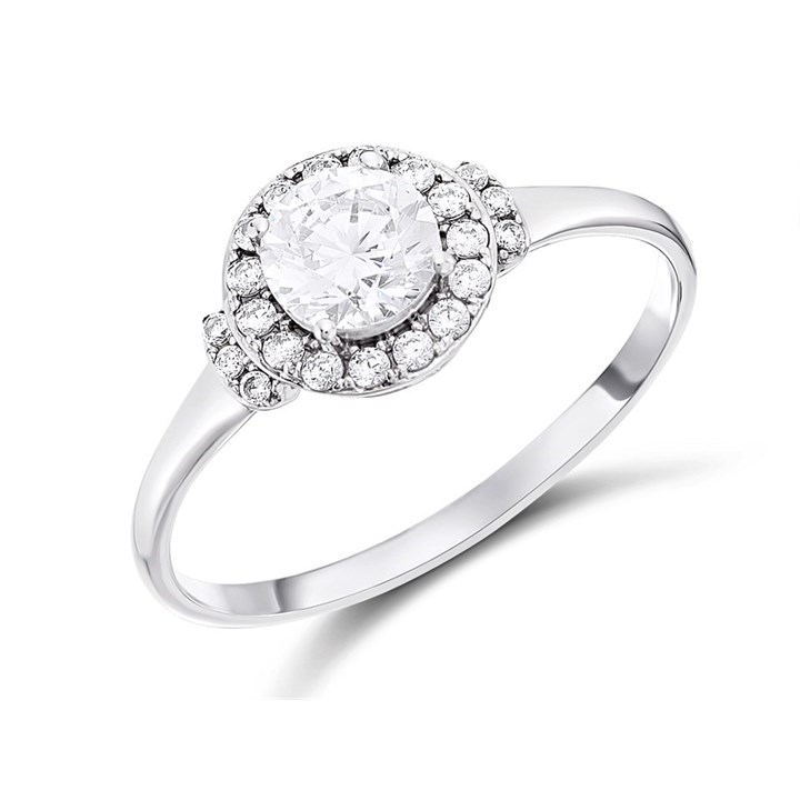 9ct White Gold Cubic Zirconia Cluster Ring - R6552