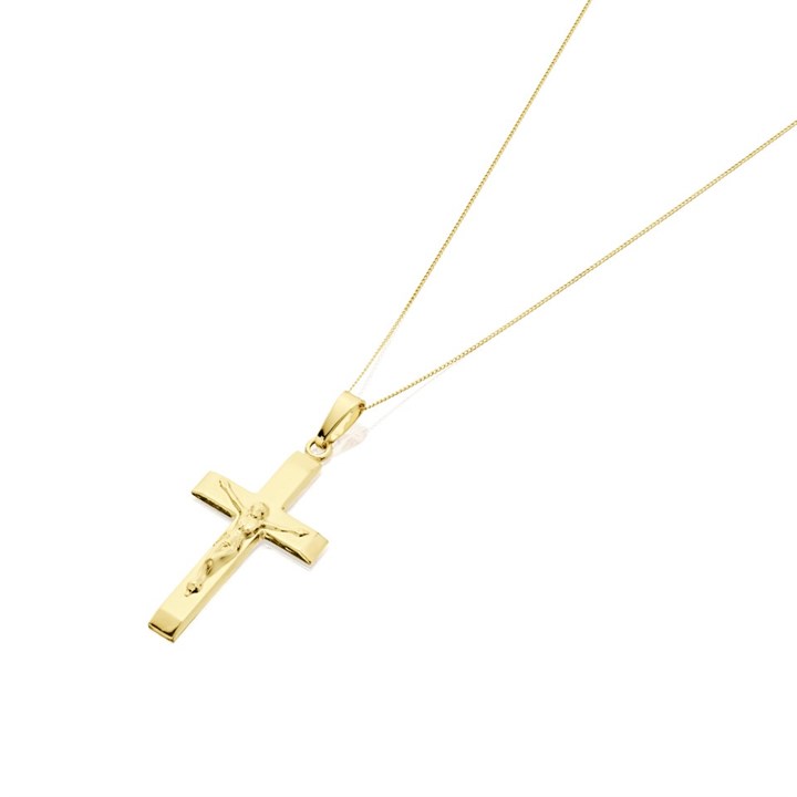 9ct Gold Crucifix And Chain - R6611