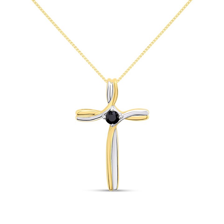 9ct Sapphire Cross And Chain - R6627