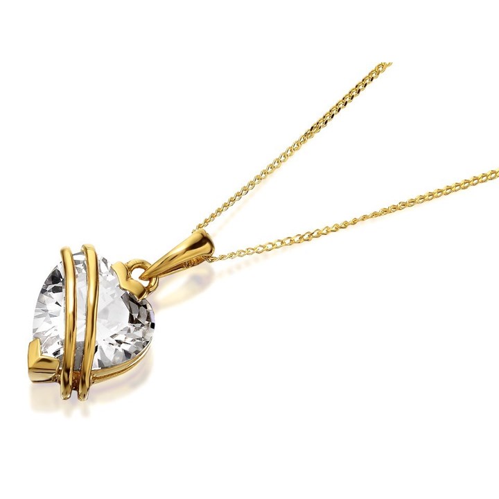9ct Gold Heart Cubic Zirconia Necklace - EXCLUSIVE - R6912