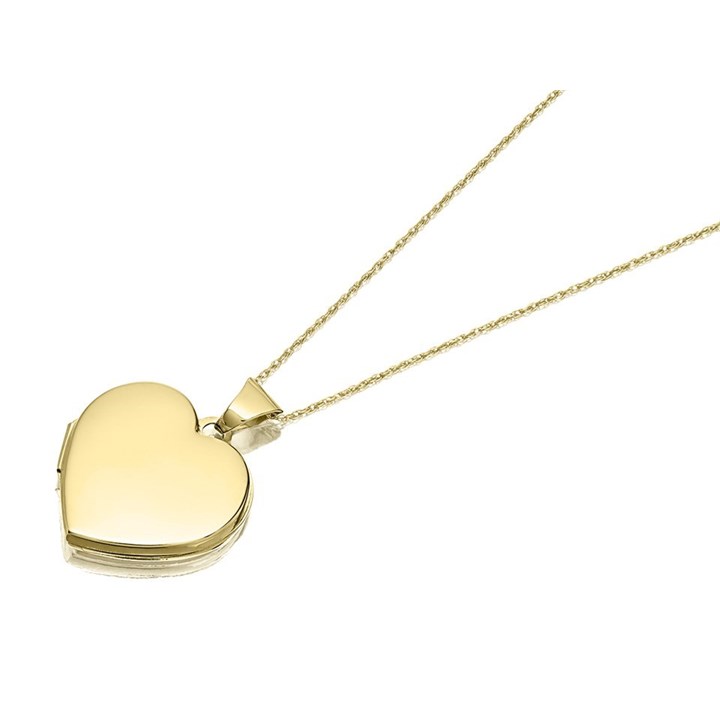 9ct Gold Heart Locket And Chain - R7252