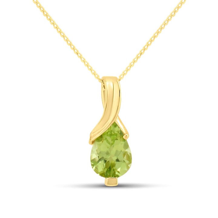 9ct Gold Swirl Peridot Necklace - R82129