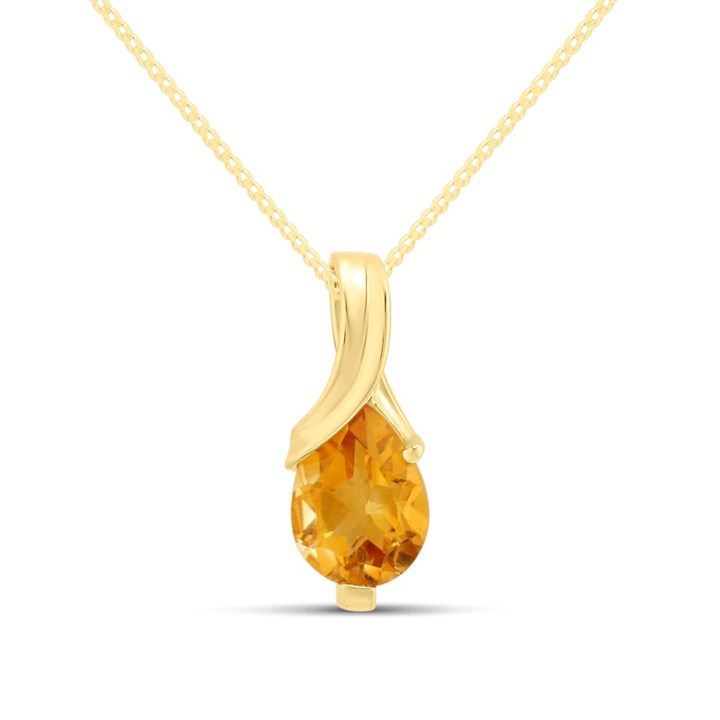 9ct Gold Swirl Citrine Necklace - R82130