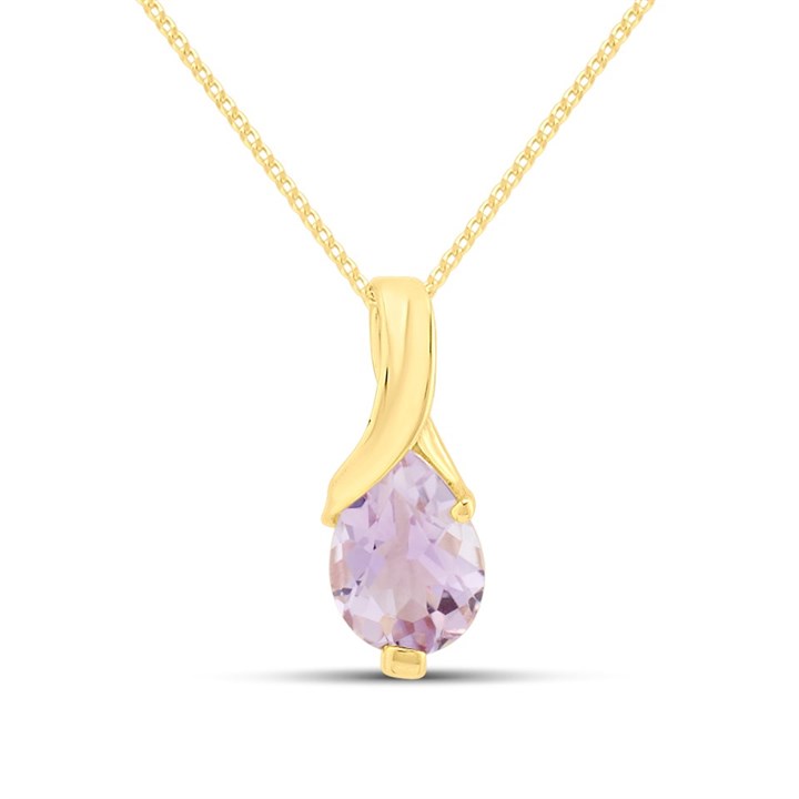 9ct Gold Swirl Amethyst Necklace - R82132