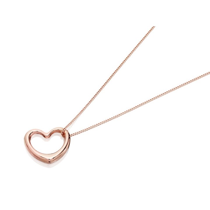 9ct Rose Gold Open Floating Heart Necklace - R8742