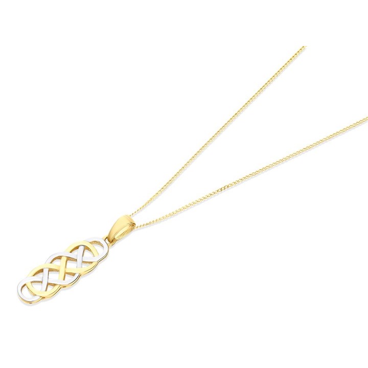 9ct Gold Two Colour Celtic Necklace - R8765