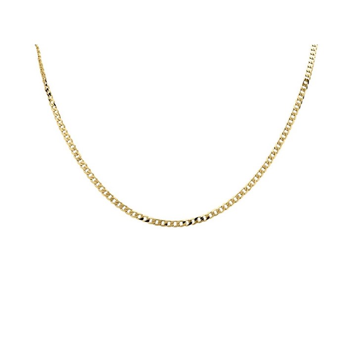 9ct Gold 2.8mm Wide Diamond Cut Solid Curb Chain - 18in - R9007