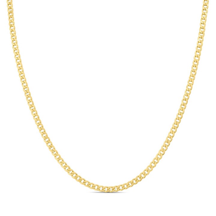 9ct Gold 20in Diamond Cut Hollow Curb Chain - R9024