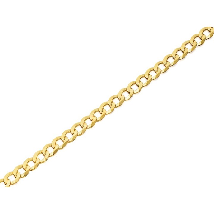 9ct Gold 3mm Wide Diamond Cut Solid Curb Chain - 16in - R9080