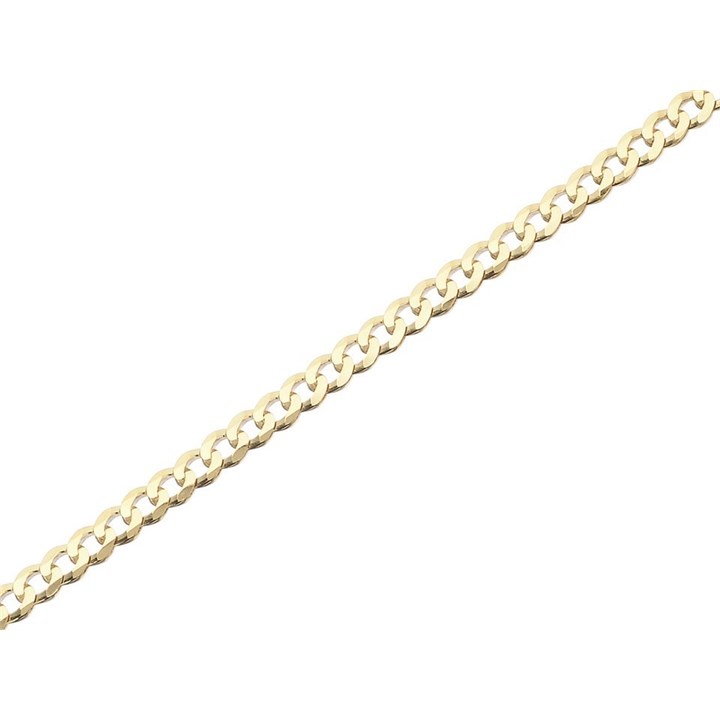 9ct Gold 3mm Wide Diamond Cut Solid Curb Chain - 24in - R9084