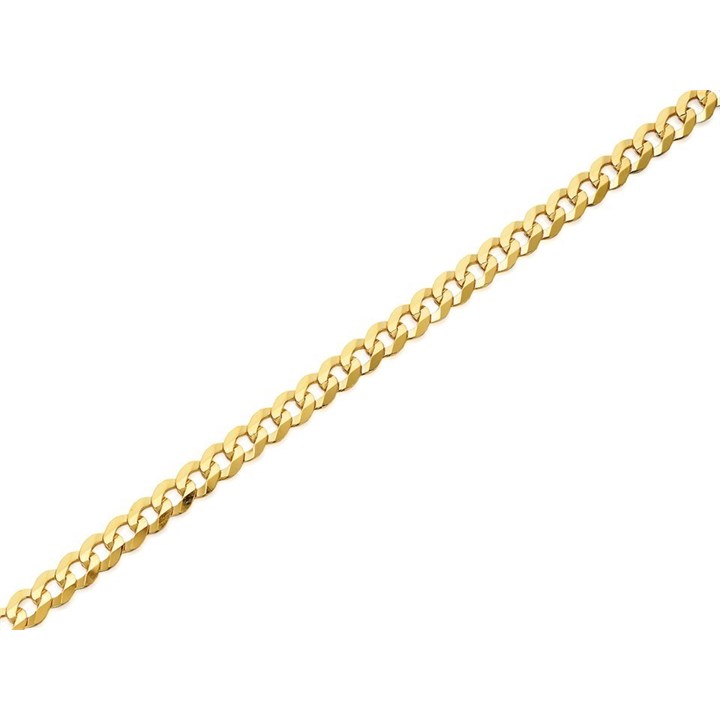 9ct Gold 3.5mm Wide Diamond Cut Solid Curb Chain - 16in - R9085