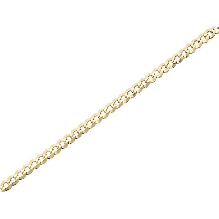 9ct Gold 3.5mm Wide Diamond Cut Solid Curb Chain -  24in - R9089