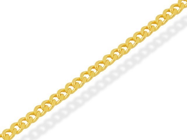9ct Gold 2mm Wide Hollow Curb Chain - 18in - R9098