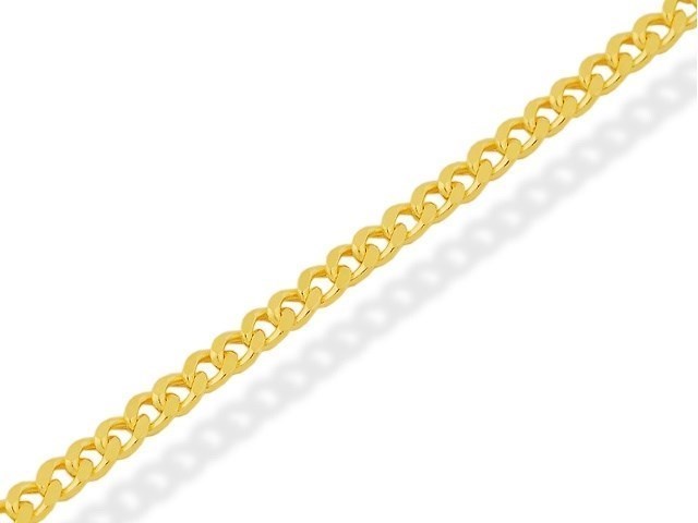 9ct Gold 2mm Wide Hollow Curb Chain - 16in - R9099