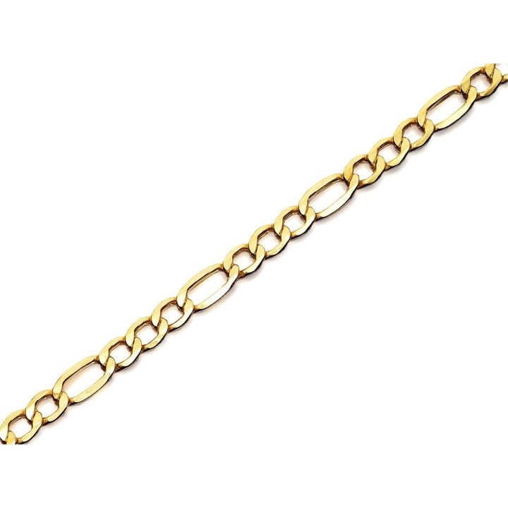 9ct Gold 6mm Wide Figaro Chain - 20in - R9102