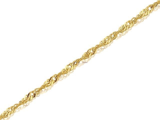 9ct Gold 1mm Wide Solid Singapore Chain - 22in - R9189