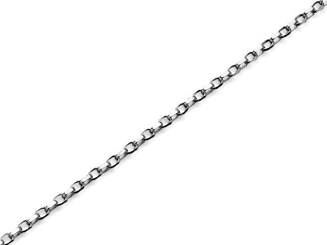 9ct White Gold 1mm Wide Solid Belcher Chain - 18in - R9303