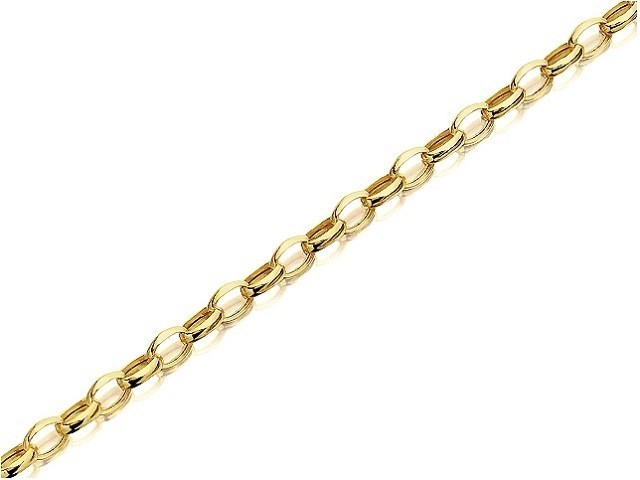 9ct Gold 4mm Wide Oval Hollow Belcher Chain - 18in - R9320
