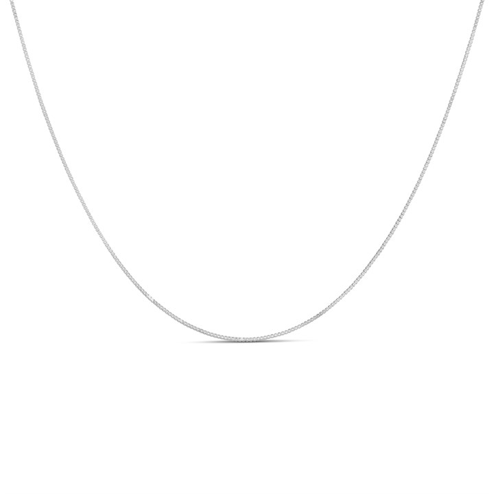 9ct White Gold Venetian Box Chain -18in/46cm - R9474