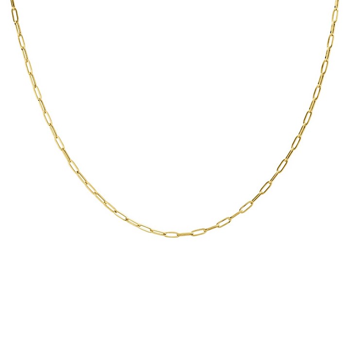 9ct Gold 1.7mm Wide Paper Link Chain - 22in - R9477