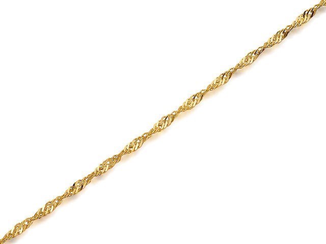 9ct Gold 2mm Wide Solid Singapore Chain - 18in - R9483