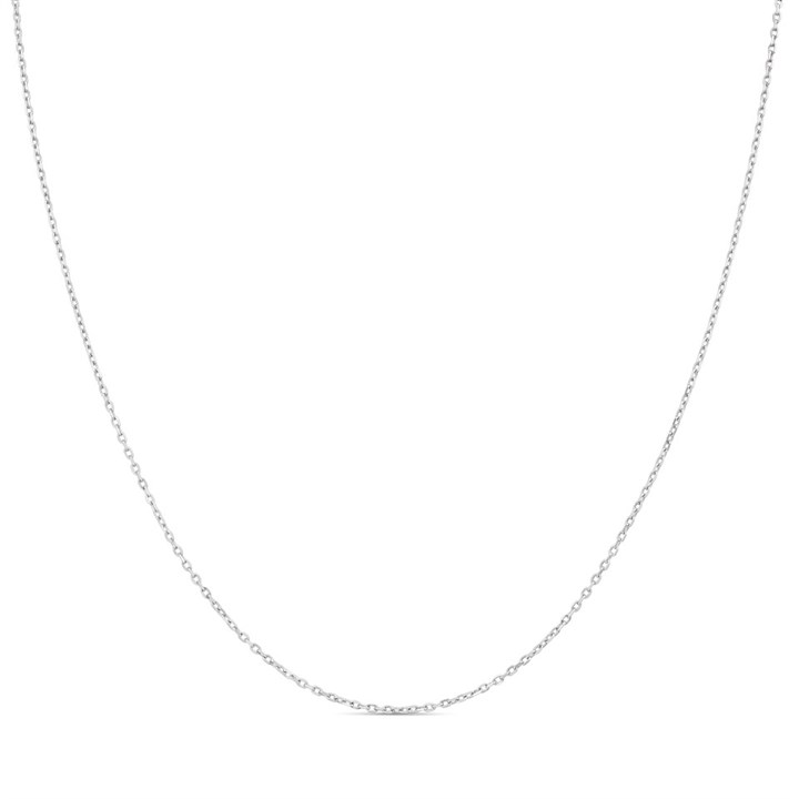 9ct White Gold Diamond Cut 20in Solid Trace Chain - R9493