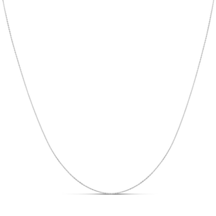 9ct White Gold Diamond Cut 18in Trace Chain - R9496