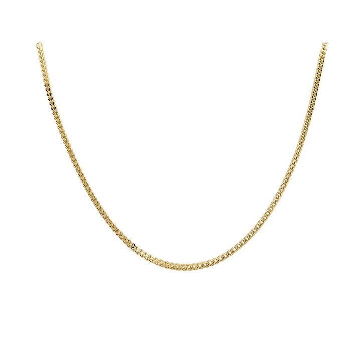 9ct Gold 1.7mm Wide Square Franco Chain - 18in - R9522