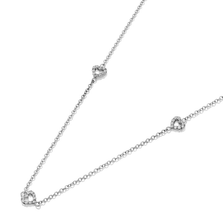 9ct White Gold Cubic Zirconia Heart Necklace - R9536