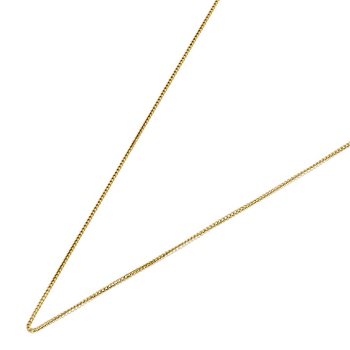 9ct Gold 1mm Wide Diamond Cut Curb Chain - 22in - R9622