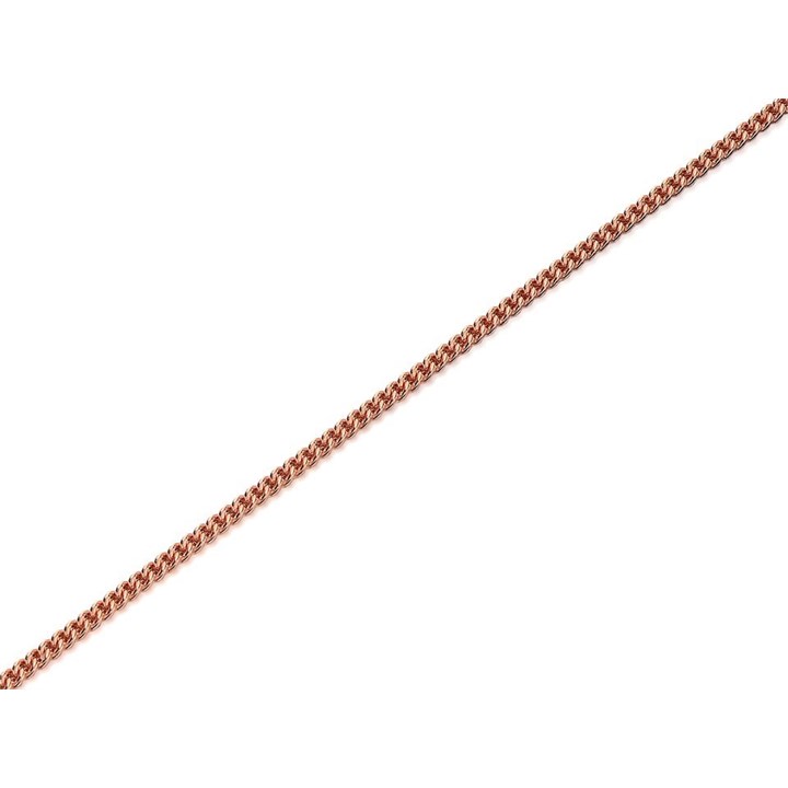 9ct Rose Gold Fine Solid Curb Chain - 22in - R9628