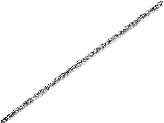 9ct White Gold 1mm Wide Solid Singapore Chain - 22in - R9708
