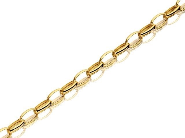 9ct Gold 2.8mm Wide Oval Hollow Belcher Chain - 22in - R9808