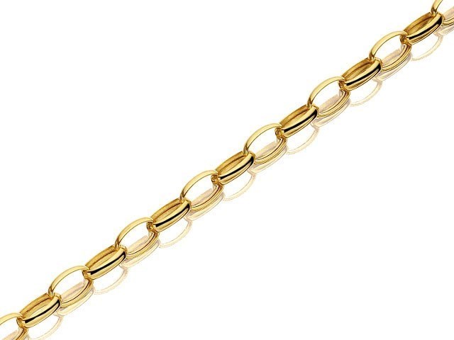 9ct Gold 2.8mm Wide Oval Hollow Belcher Chain - 18in - R9810