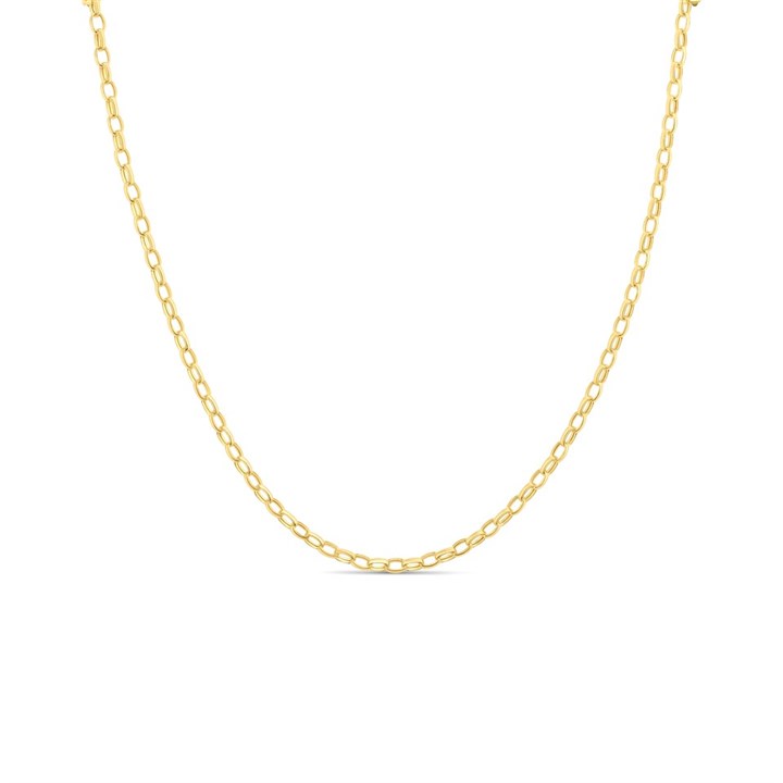 9ct Gold Diamond Cut 20in Oval Belcher Chain - R9844