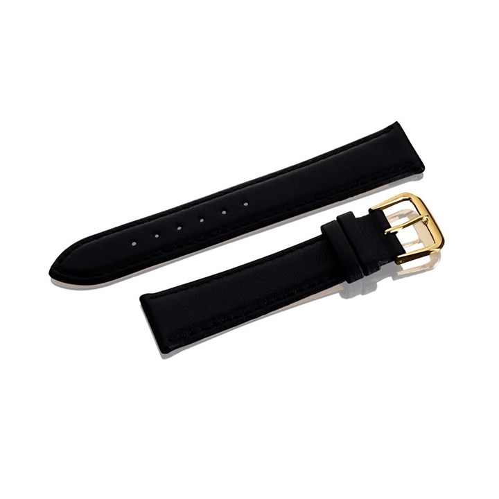 Black Leather Watch Strap - 18mm - S1005